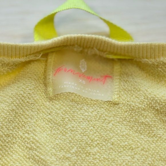 Free People Maui Muscle Starfruit pastel yellow oversized top size XS - Picture 4 of 9